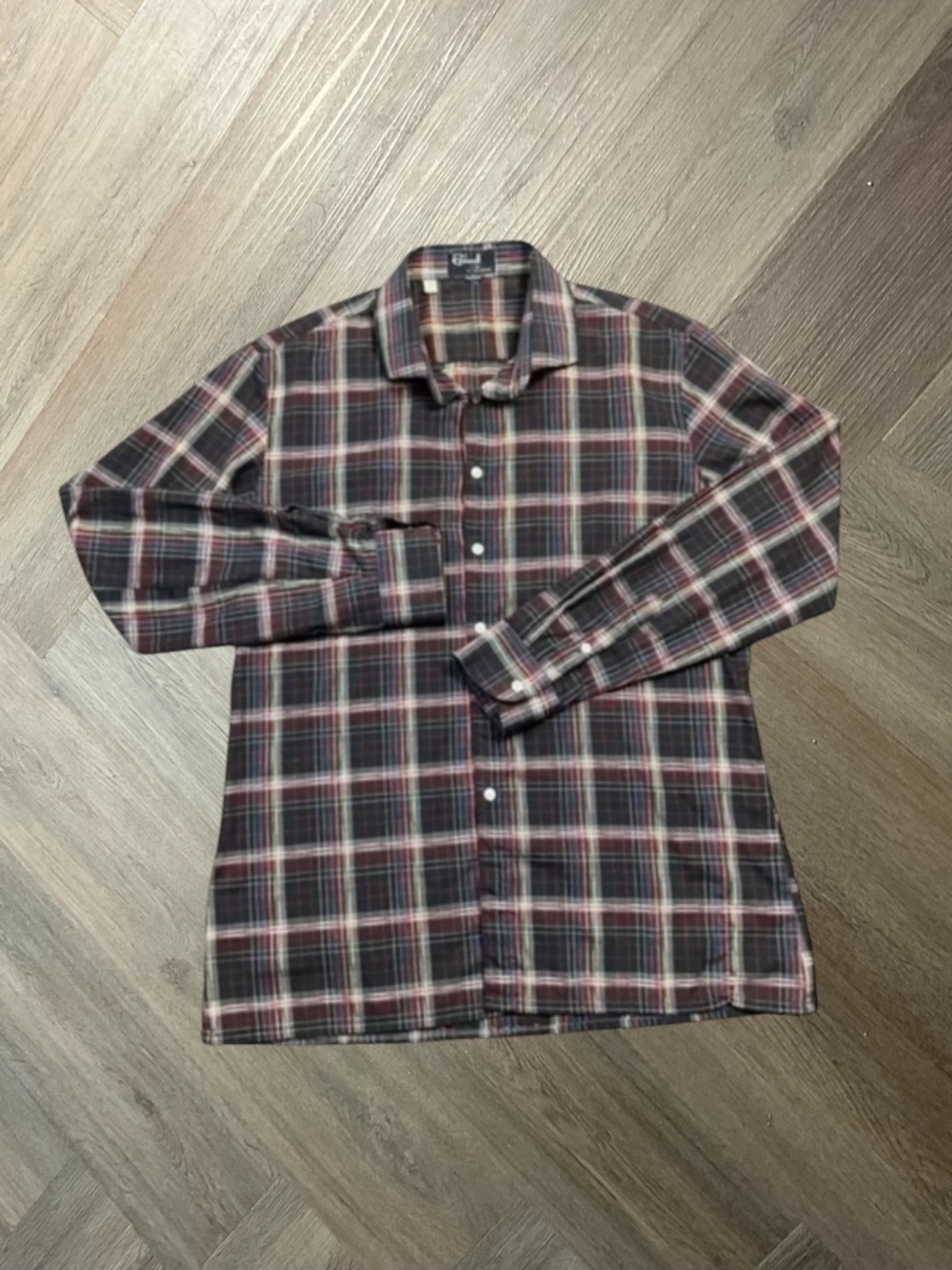 Vintage 70s 80 Roland by Roland Kosser Plaid Button Up Long Sleeve Shirt Mens XL